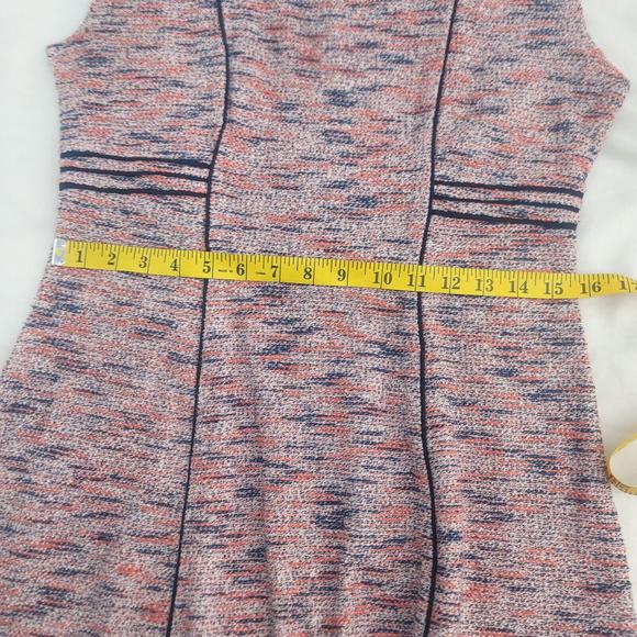 Nic + Zoe Orange Navy Cotton Sheath Pullover Knit Dress Size Medium - Picture 8 of 8